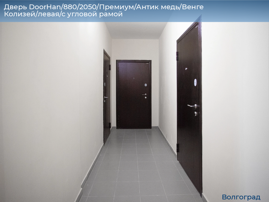 Дверь DoorHan/880/2050/Премиум/Антик медь/Венге Колизей/левая/с угловой рамой, volgograd.doorhan.ru