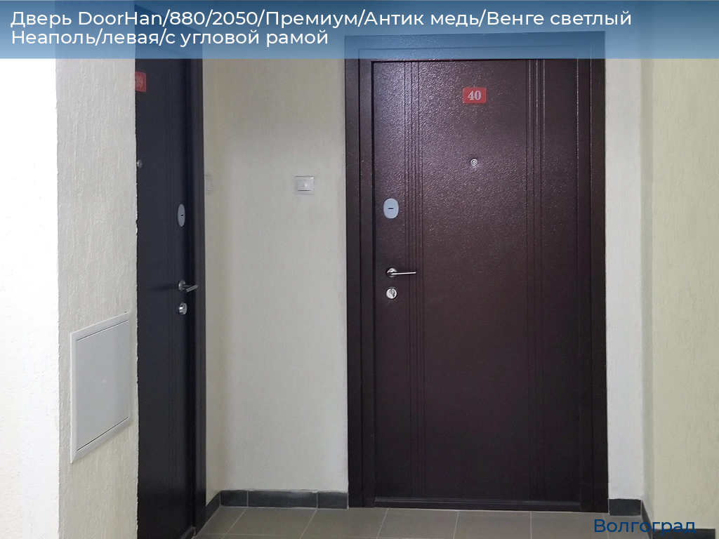 Дверь DoorHan/880/2050/Премиум/Антик медь/Венге светлый Неаполь/левая/с угловой рамой, volgograd.doorhan.ru